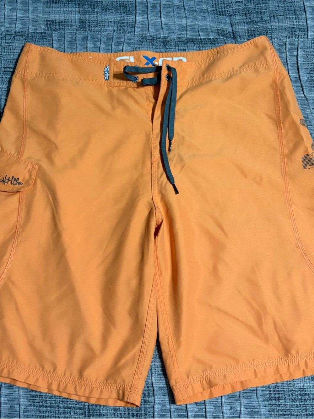Salt Life Orange Men's Boardshorts with Gray Drawstring